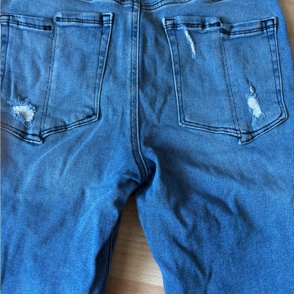 GOOD AMERICAN Good Legs Distressed Straight Jeans Women's Size 8 Blue GSBP941CET - Picture 6 of 9